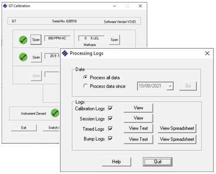 Screenshots of GT-Fire GTSoftware suite