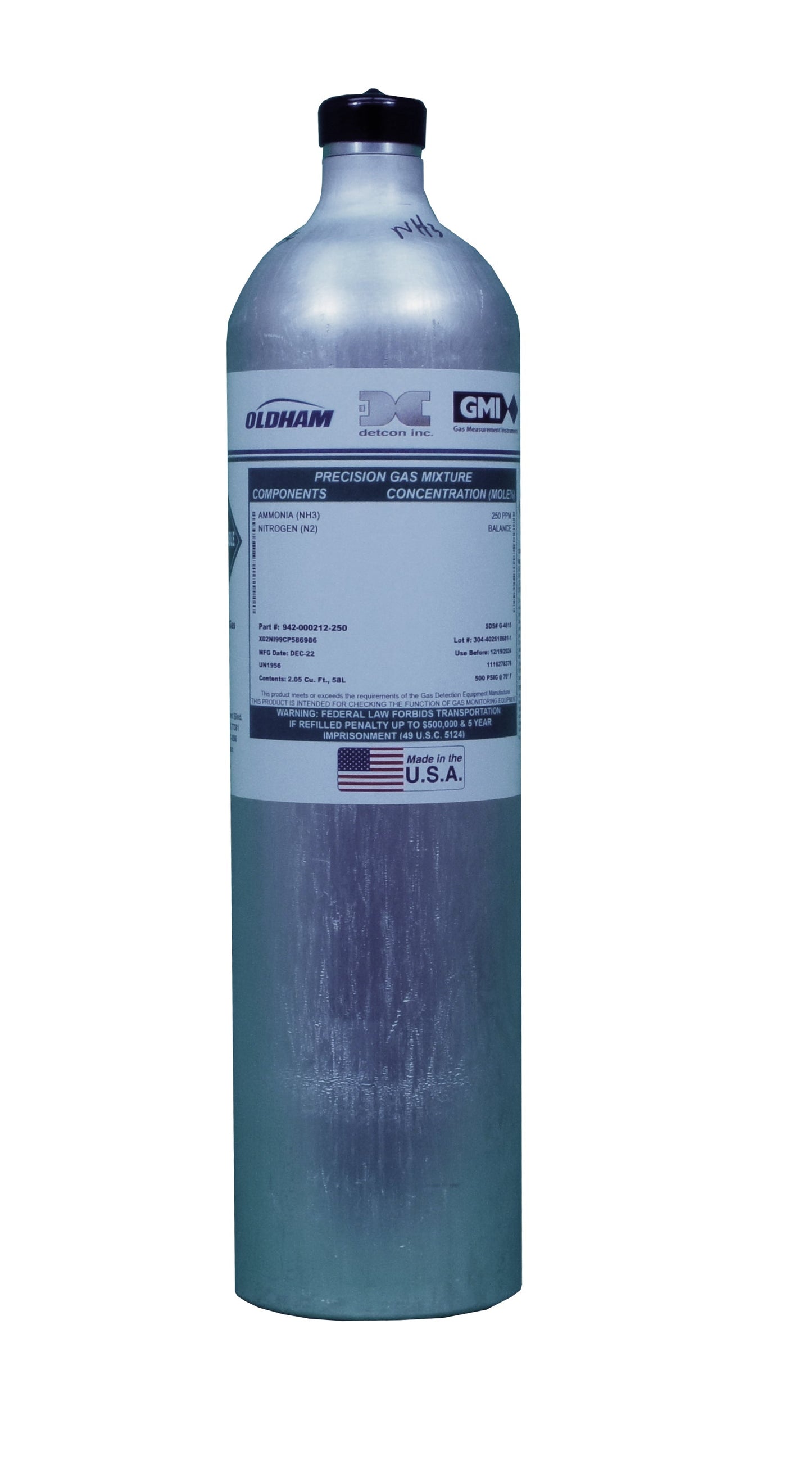 Carbon Monoxide (CO) Calibration Gas Cylinder